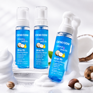 Coconut & Shea Oil <b>Foaming</b> Mousse Strong Hold <b>for</b> Curly Hair & Hair Extension Defines Curls Tames Frizz Creates Soft Wraps 207ml - Product Image 1