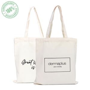 Bolso de algodón con estampado japonés para mujer, bolsa de lona lisa con letras recicladas y Logo impreso, venta al por mayor - Product Image 3