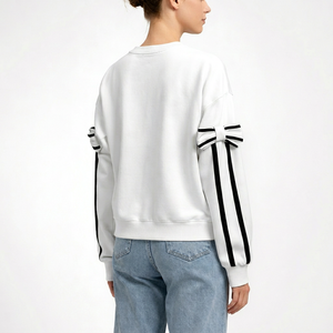 Sweat-shirt à capuche surdimensionné en coton 100% de luxe, style streetwear, broderie, logo personnalisé en relief, pour femmes - Product Image 6