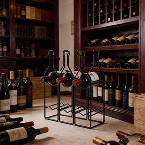 Porte-bouteilles de vin minimaliste moderne, <span class=keywords><strong>support</strong></span> à vin autoportant pour 8 bouteilles, pour comptoir et table - Product Image 4