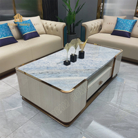 Table basse moderne en marbre de luxe italien léger, meuble de maison
