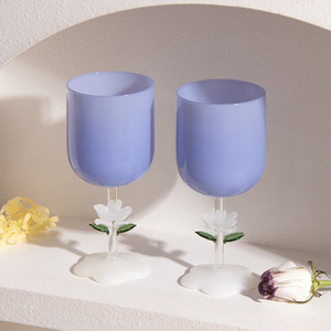 Copas <span class=keywords><strong>de</strong></span> Vino con Tallo <span class=keywords><strong>de</strong></span> Flor a la Moda, <span class=keywords><strong>Venta</strong></span> al <span class=keywords><strong>por</strong></span> <span class=keywords><strong>Mayor</strong></span>, Copas <span class=keywords><strong>de</strong></span> Vidrio <span class=keywords><strong>de</strong></span> Borosilicato Alto, Resistentes al Calor, Coloridas, para Vino Tinto - Product Image 1