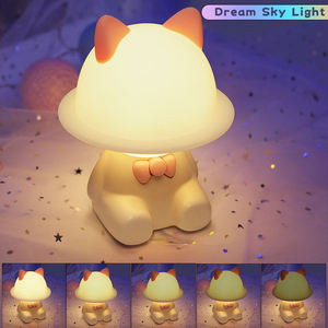 DIY USB rechargeable Cute Deer Soft Silicone Sleep <b>Lamp</b> Tap Control Kids Portable Bedroom Night Light With 7 Colors LED Lights - Product Image 4
