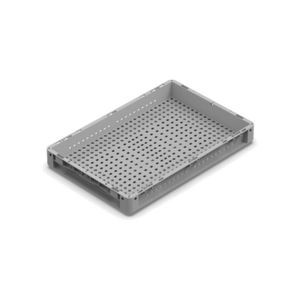 NEXIT Heavy Duty Nestable <b>Foldable</b> and Recyclable Plastic <b>Crates</b> 600x400x75 Mesh Storage Boxes 600x400x75 - Product Image 1