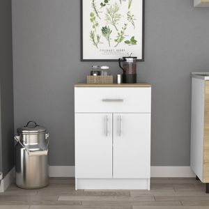 Armoire de garde-manger moderne en acier inoxydable DB avec un tiroir finition blanc/chêne clair modèle D0100H57DJ2 pour le stockage de la cuisine de l'hôtel - Product Image 6