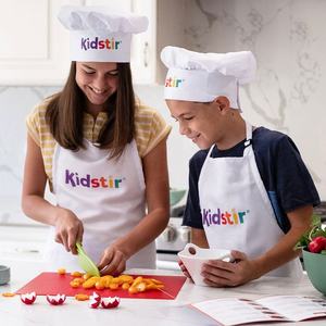 Cheap Wholesale <b>Kids</b> Baking Apron Sets for <b>Painting</b> & Baking Unisex Polyester/Cotton Chef Hat Set with Custom Logo - Product Image 1