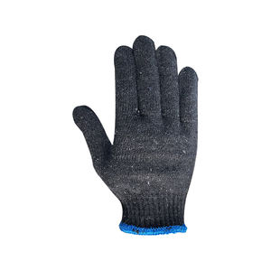 Guantes de punto de hilo de algodón negro puro barato Guantes de mano Guante de trabajo de seguridad para la construcción - Product Image 6