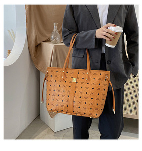 Bolsos Retro de moda para mujer, conjunto de dos piezas, bolso de hombro de lujo Popular de gran capacidad para mujer - Product Image 2