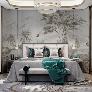 Pintura 3D naturaleza <span class=keywords><strong>Mural</strong></span> decoración de pared Fondo papel de pared hojas tropicales papel tapiz para dormitorio - Product Image 3