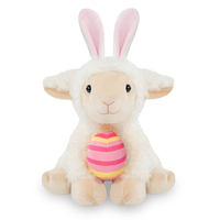 Boneka Domba Telur Paskah ODM OEM Kustom, Mainan Plush Super Lembut, Selimut Bordir, Realistis, Edukatif, Isi Kapas PP, Unisex