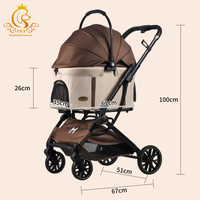 Poussette pour animaux de compagnie EUR PET personnalisée, pliable, pour chiens et chats, avec 4 roues détachables et panier pour un seul animal