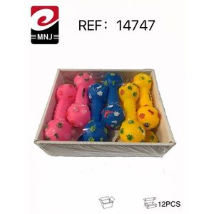 Dog Toy Chew Stick For Pets 12Pcs Colorful Dumbbell Shape With Paw Print Design Pet Training Gift - Product Image 1