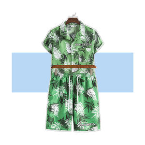 शीर्ष बिकने वाली ग्रीष्मकालीन पुष्प प्रिंट हैवीयन शॉर्ट्स छुट्टियों की शैली पुरुषों के ब्रांड कपड़े 2 टुकड़े सेट - Product Image 2