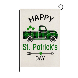 Green St Patrick's Day Nordic Plaid Rectangle Garden <b>Flag</b> Home Irish Festival Polyester <b>Flag</b> for Festival Celebration - Product Image 1