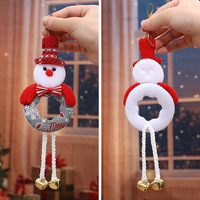 Nouvelles décorations de Noël : Pendentifs ajourés Père Noël, Élan et Clochette, Boules de Noël de dessin animé à longues jambes (Style Euro-Américain en tissu)