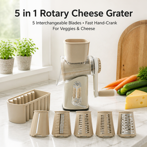 Râpe à fromage rotative 5 en 1 avec manivelle, base à forte aspiration, lames en acier inoxydable, râpe à fromage de <span class=keywords><strong>cuisine</strong></span>, vente en gros - Product Image 3