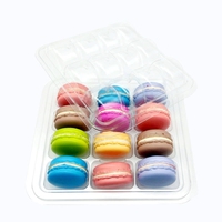 Usine directe sur mesure de haute qualité PET Macaron plateau en plastique blisters emballage pour gâteau Sushi jus nouilles sucre