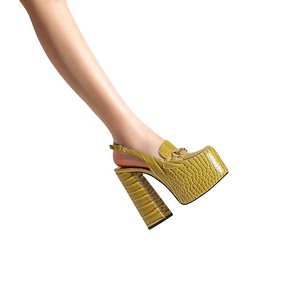 Zapatos de Tacón Plataforma Personalizables para Mujer, Estilo Mocasín, Tacón Grueso, Detalle de Horsebit, 13.5cm, Parte Superior de PU, Tendencia de Moda Otoño - Product Image 3