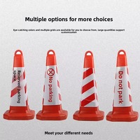 Cône de signalisation routière durable en PE réfléchissant, remplissable de sable, pour interdiction de stationnement, à fixation au sol, sans signal sonore, grande et petite taille