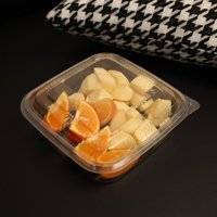 Boîte carrée transparente en PET jetable et écologique pour fruits et légumes, idéale pour l'emballage alimentaire (salades, sushis, sandwichs) - Vente chaude