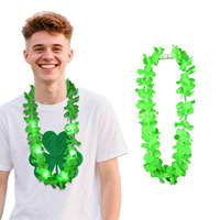 Colliers lumineux LED Hawaïens en forme de fleurs arc-en-ciel, décorations clignotantes pour fêtes, événements à thème tropical Luau, vente en gros