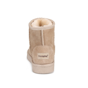Wholesale Children's Winter Snow <strong>Boots</strong> Beige Cow Suede Comfortable <strong>Sparkly</strong> Glitter Faux Fur Lined Non Slip Warm Ankle <strong>Boots</strong> - Product Image 3