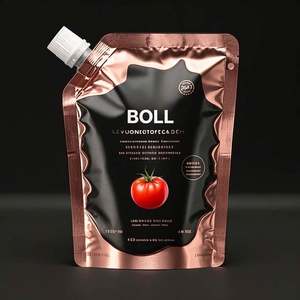Luxury Matte Aluminum Sauce <b>Pouch</b> with Spouts Custom OEM Liquid Metal for 5 Star Hotels for Beer and Mineral Water Use - Product Image 1