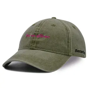 adult size sports cap hat embroidery logo adjustable washed denim custom 6 panel dad hat