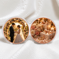 Ensemble de pièces de monnaie en cuivre jumelées personnalisées, impression UV 2D, souvenir de mariage, médaille cadeau personnalisée avec image exclusive