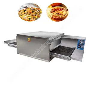 Sabuk konveyor ganda komersial 2 oven pizza konveyor