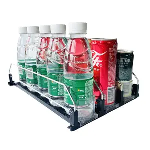 Sistem Rak Pendorong Pegas Plastik Otomatis Supermarket Pendorong Botol Minuman Pendorong