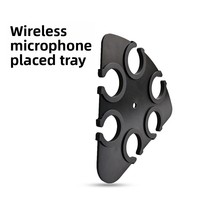 Support de microphone avec plateau de support de rangement multifonctionnel Rack filaire et sans fil antichoc Clip de microphone à main en plastique