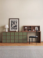 Armoire de chambre à coucher en placage de bois, style Mid-Century, avec portes vitrées, meuble de chambre à coucher, combinaison libre