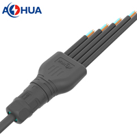 موصل كابلات مقاوم للماء IP65 من النوع 1 إلى 5، بـ 2 أو 3 دبابيس ذكر وأنثى، مع نظام توصيل وقفل، مخصص من النايلون والبولي فينيل كلوريد