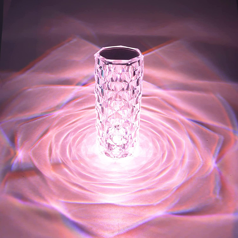 Фабрика быстрая доставка бесплатный образец LED Роза с украшением в виде кристаллов, настольная лампа 3 вида цветов RGB 16 видов цветов с дистанционным управлением с сенсорным управлением