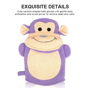 Guantes de baño personalizados <span class=keywords><strong>para</strong></span> niños, manopla de felpa con diseño de animales, <span class=keywords><strong>para</strong></span> decoraciones de Baby Shower, venta al por mayor - Product Image 5