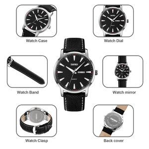 Reloj cronógrafo redondo para hombre, correa de cuero de lujo, reloj de cuarzo resistente al agua 30M - Product Image 2