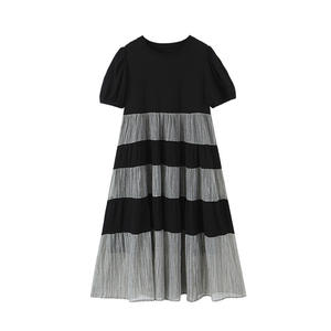 เดรสทรงเอไลน์ Runqi N8721 สีสันตัดกัน คอปก แขนสั้น ไซส์ใหญ่ สไตล์ลำลองสำหรับผู้หญิง ใส่ได้ทุกวัน - Product Image 4