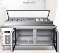 Table de préparation réfrigérée pour pizzas et sandwichs, comptoir commercial, réfrigérateur à salades, équipement de réfrigération pour salades - Vente directe usine