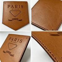Étiquettes personnalisées en cuir PU écologiques thermosoudées pour sacs, vêtements, accessoires de confection à coudre, vente en gros, OEM, faible MOQ