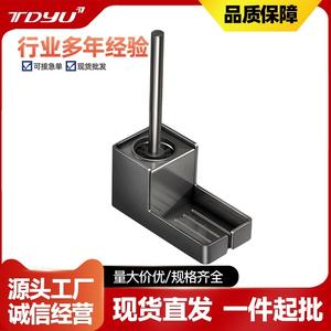 Support de brosse WC moderne rond, durable, noir canon de fusil, facile à nettoyer, mural, pour le nettoyage de la salle de bain, Wenzhou 016-016-C - Product Image 5