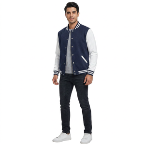 FINER THREADS FH-MVJ-04632 Blouson universitaire d'hiver pour homme 100% coton Col montant Respirant Service OEM Faible MOQ - Product Image 1