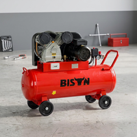 Compresseur d'air industriel à huile BISON (CHINE) 84KG 2200W 100L 220V 50/60Hz 535L/min 10Bar à entraînement par courroie