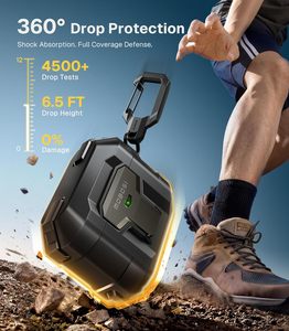 เคส MOBOSI สำหรับ <span class=keywords><strong>AirPods</strong></span> Pro 3 รุ่นปี 2025 พร้อมชุดทำความสะอาดแบบล็อคป้องกันการตกหล่น พวงกุญแจ ป้องกันระดับพรีเมียม ฝาครอบแข็งสำหรับ iPods Pro รุ่นที่ 3 - Product Image 4
