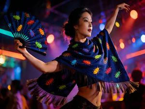 Pañuelo de Mano Personalizado con Diseño Impreso, Brillante con Luz UV, para Fiestas Rave, Bufanda, Chal, Pashmina, para Festivales de Música, Baile, Regalo de Navidad - Product Image 4