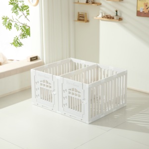 Pet <b>Dog</b> Cage Plastic Classic Square Safe Solid Pattern <b>Button</b> Closure Eco-friendly Indoor/Outdoor Movable Thickened Fence Small - Product Image 6