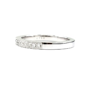 Anillo de Boda Delgado de Oro Blanco Sólido de 18k con Diamantes Naturales Redondos, Diseño de Lujo, para Mujer, Ideal para Fiestas y Aniversarios - Product Image 3