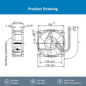 Ventilateur de refroidissement industriel ebm-papst 614N/2GHH-248 24V DC, ventilateur axial haute vitesse - Product Image 4