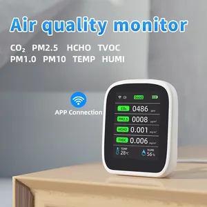 เครื่องวัดคุณภาพอากาศแบบพกพา WIFI ควบคุมผ่านแอพ ตรวจวัด PM2.5 CO2 วิเคราะห์มลพิษทางอากาศ วัดอุณหภูมิและความชื้น - Product Image 4