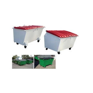 Papelera de acero apilable para reciclaje al aire libre hecha de contenedores de basura móviles de acero - Product Image 1